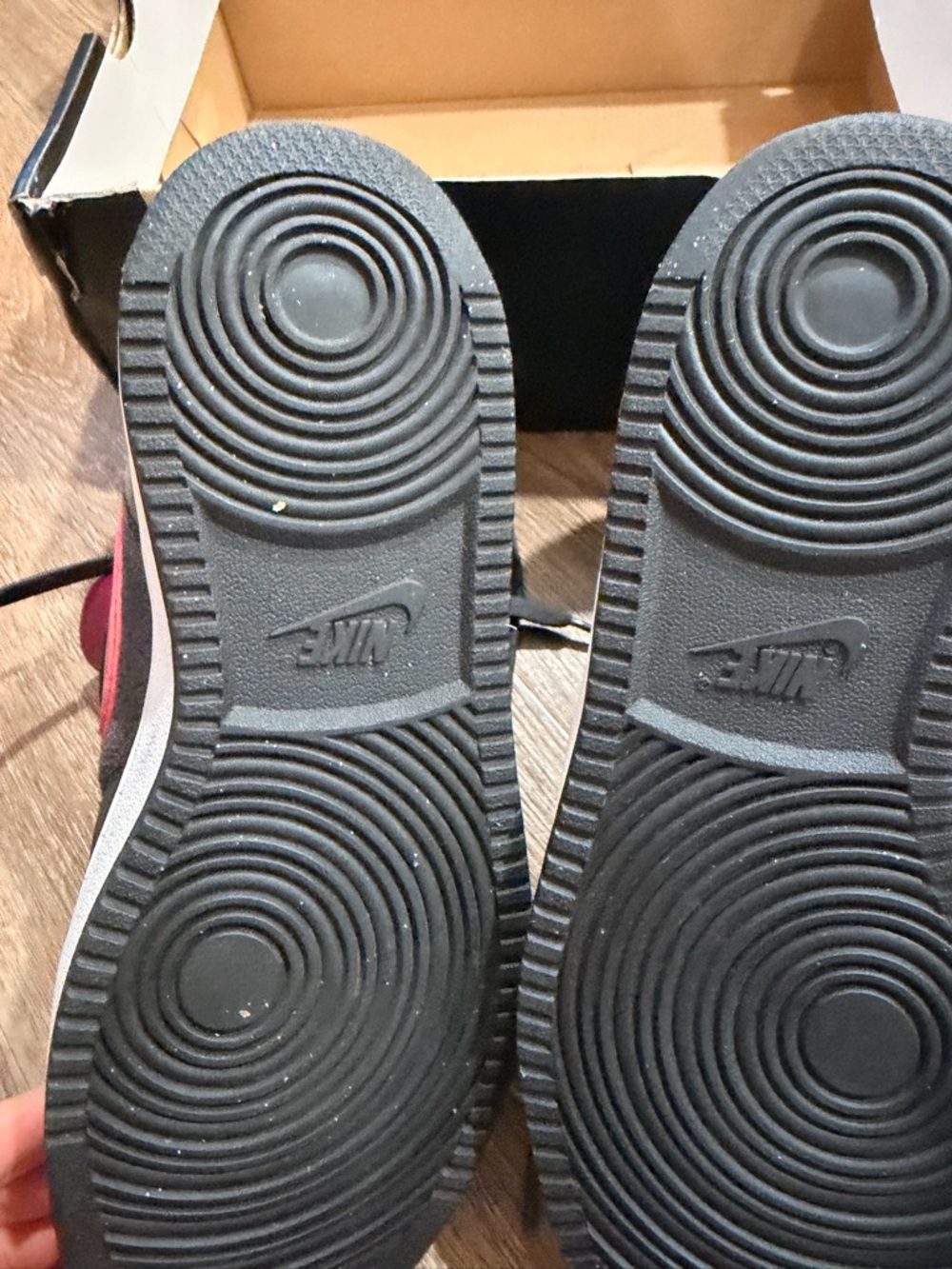 Nike Kids High-Top Sneakers in Gray and Pink - Picture 3 of 5